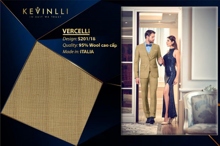 S201/18 Vercelli CX - Vải Suit 95% Wool - Vàng Trơn